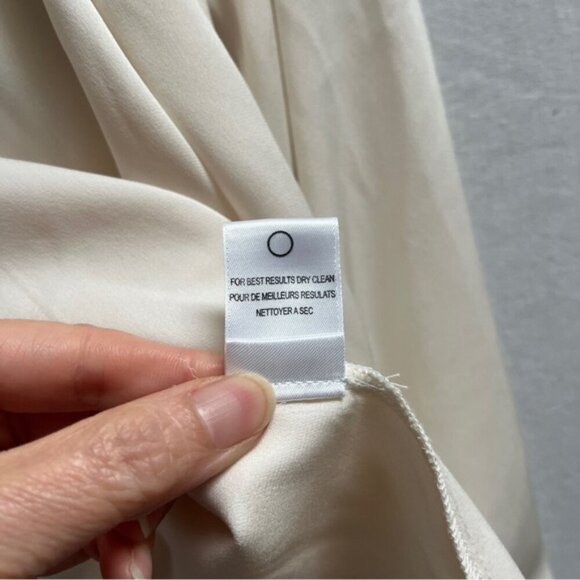 Halston Heritage Silk long sleeve v neck blouse Sz 10 - Picture 8 of 11